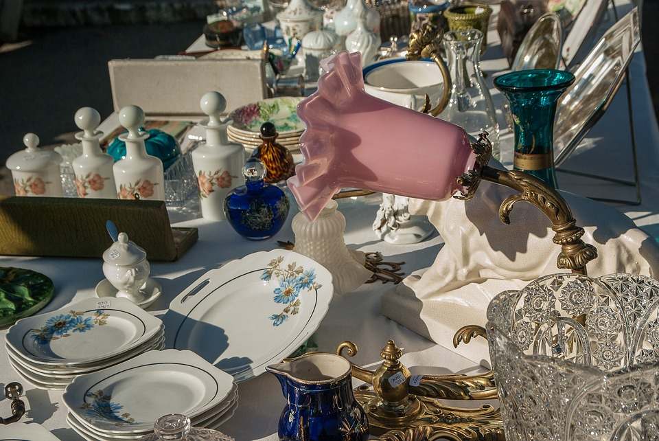 Antique display at open air market